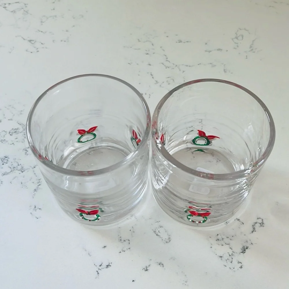 Crate&Barrel Wreath Icon Double Old-Fashioned Glasses